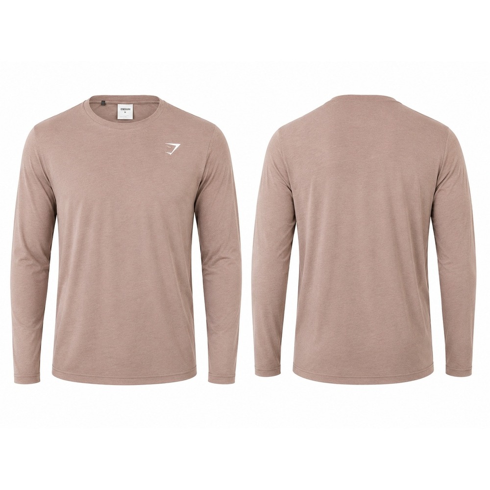 Gymshark Womens XL Long Sleeve Training Top Mauve Brown Activewear Shirt A4